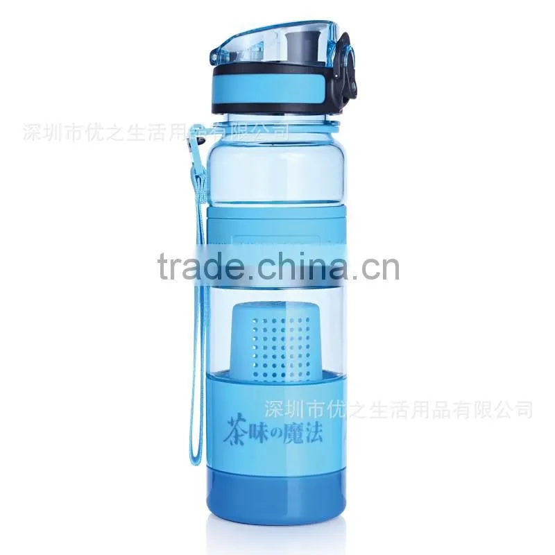 Custom Tea Water Bottle Infuser Fashion clean PP plastic water bottle