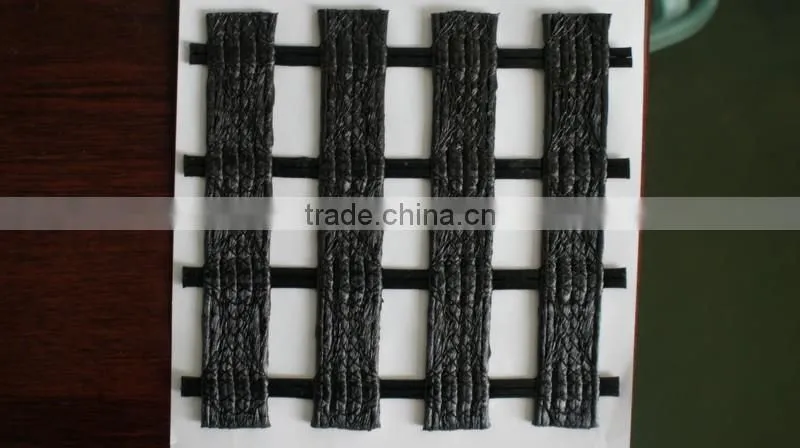 Polyester Uniaxial geogrid used for earth retaining wall