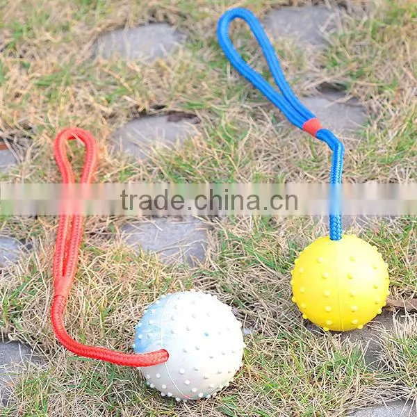 Custom 7x30cm Rubber Pet Toys with Rope