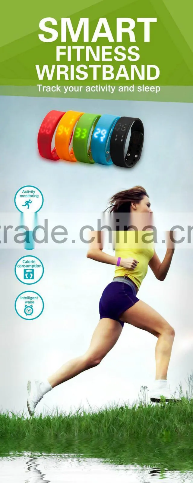 Lastest W2 Silicone USB Sport Fitness Bracelet For Mobile Phone