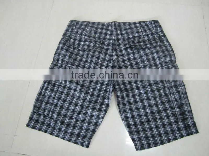 2012 mens fashion plaid cotton cargo shorts
