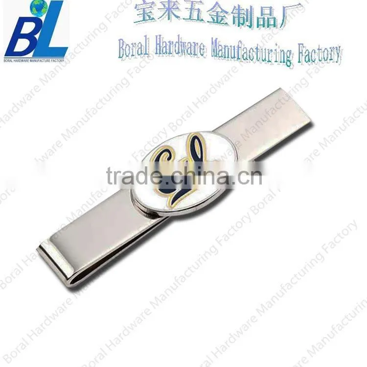 Classic metal sports tie clip with enamel piece