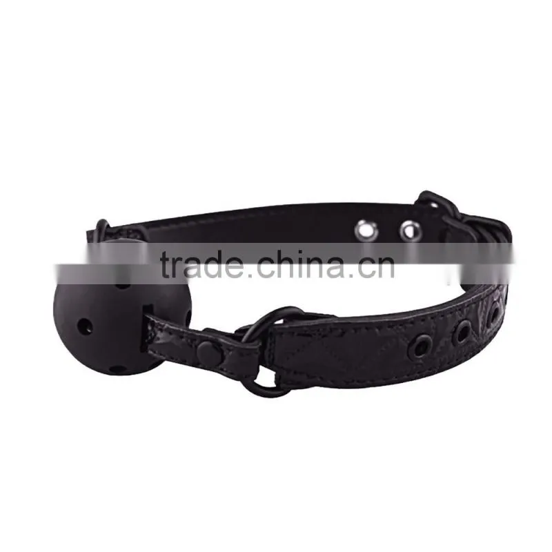 Wholesale ball gag adjustable leather mouth balls ,woman knitted strip gag by polyste