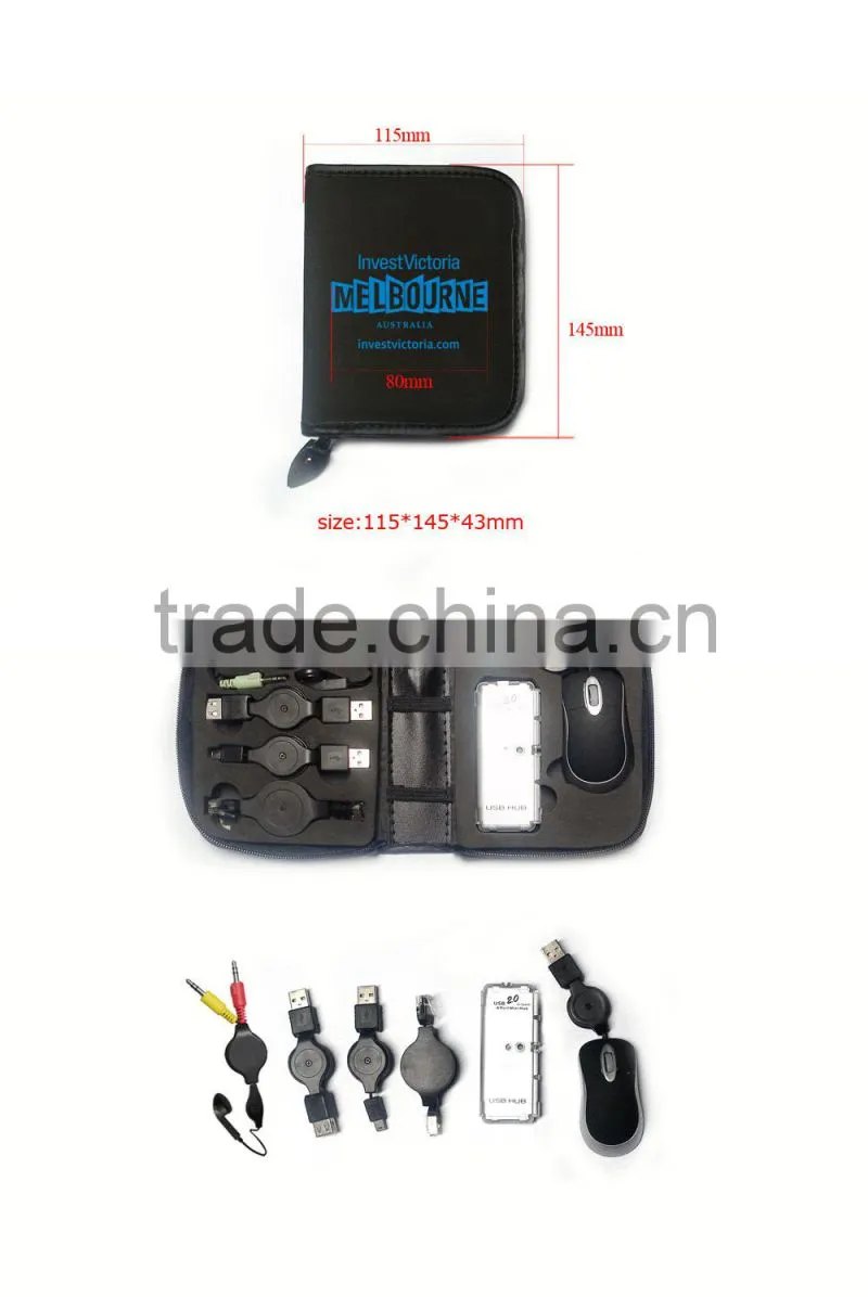 Travel USB Kits packed in Pouch for Laptop
