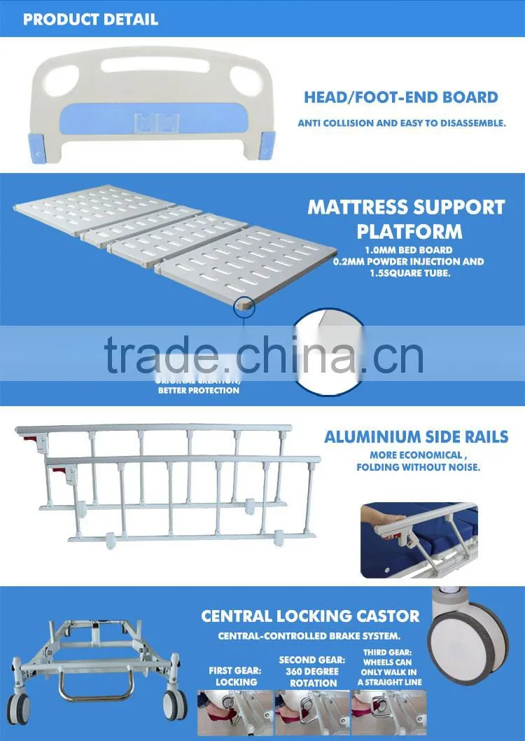 China supplier lift ultra-low disabled 4 cranks popular four crank manual sickroom bed