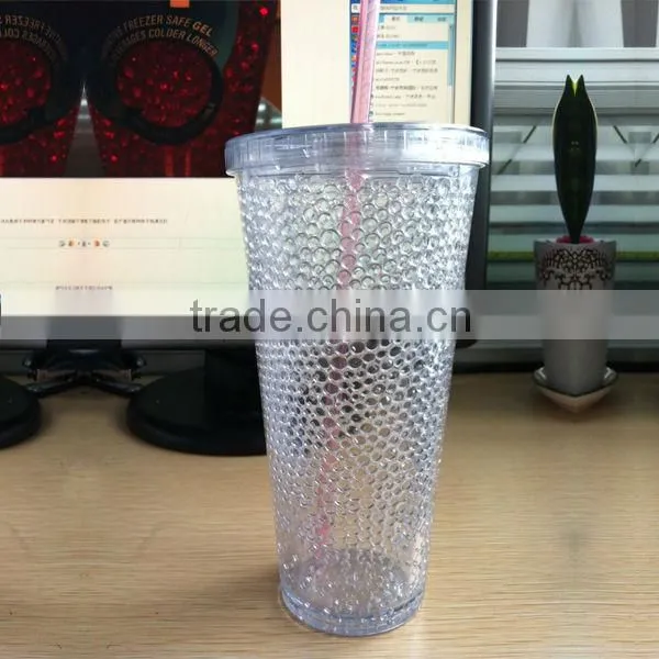 BPA free 600ml/20oz ice tumbler with straw