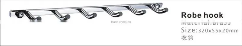 Bathroom accessories NEW STYLE Decorative Chrome wall mounted Robe Hook (6 hooks) clothes hanger coat hooks