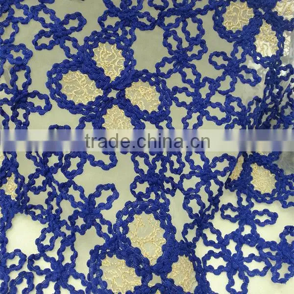 2014 Organza cord embroidery design fabric