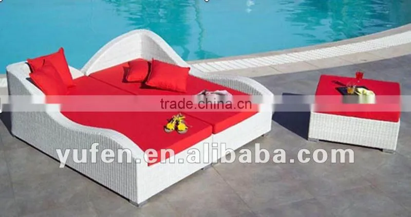 aluminium outdoor rattan day bed with canopy