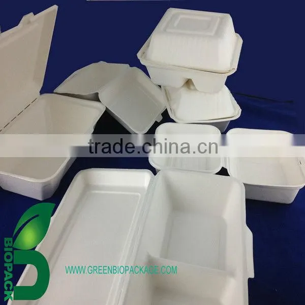 100% biodegradable Straw Pulp food boxes (clamshell)