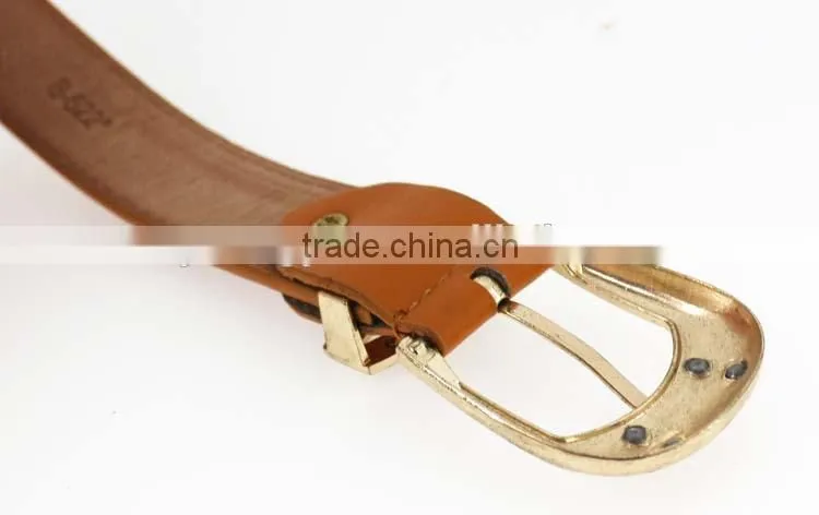 New Designer ladies leather belt with high quanlity brown pu leather buckle in yiwu