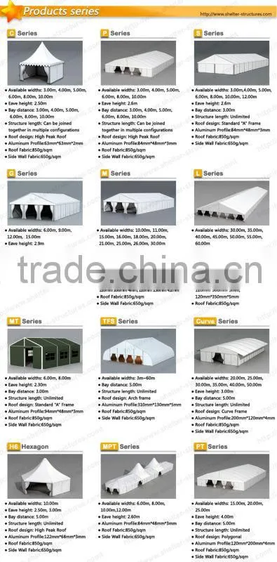 25m x 50m permanently installed glass wall marquee tents for sale