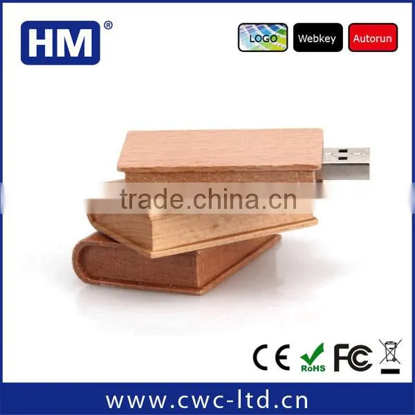 128gb shenzhen factory alibaba wholesale high speed book shape wooden pendrive