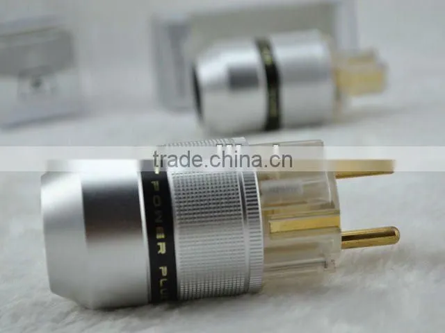 Sonar Quest Aluminum metal + 24K Gold Plated EUR Power Plug & IEC Connector