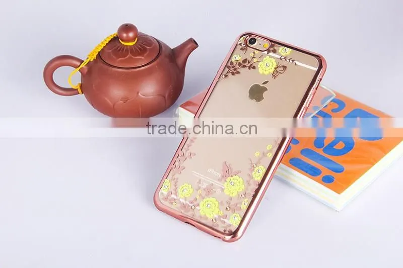 TPU Luxury Mobile Phone Case For Iphone 6,Rhinestone Case For Iphone 6S