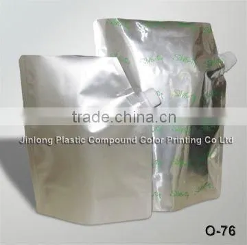 Customized colorful liquid stand up spout, pouch with spout