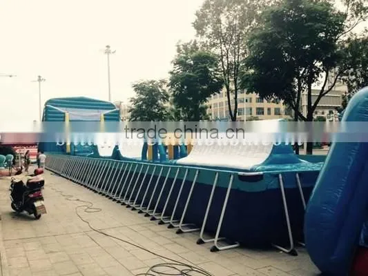 Gaint Outdoor inflatable floating obstacle with frame pool