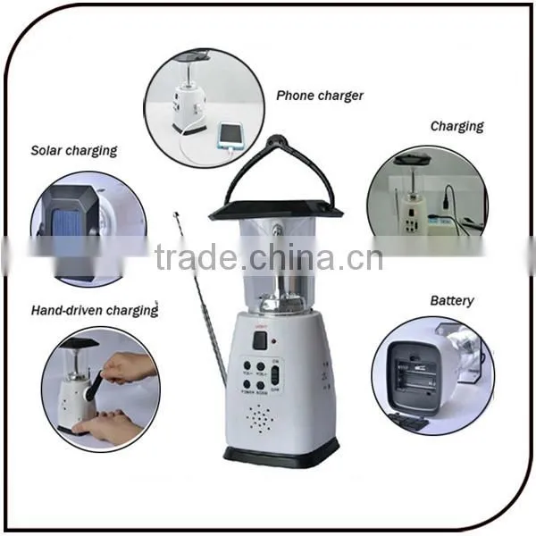 New Style Power by Hand Crank mutil-function Rechargeable LED Solar camping light