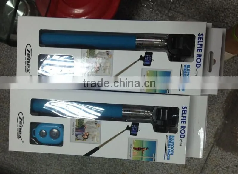 Hot selling selfie stick with bluetooth shutter button