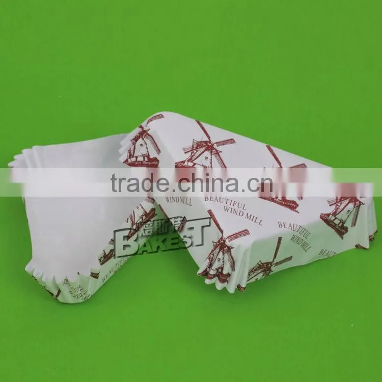 Factory price windmill alphabet patterns small size boat shape paper cakecups liners/custom cupcake liners