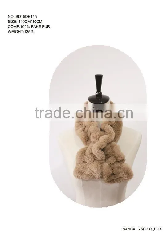 New design fashion women fake fur scarf/shawl