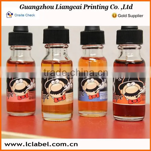 Attractive Vinyl E-liquid bottle stickers vinyl labels for 10ml e-liquid