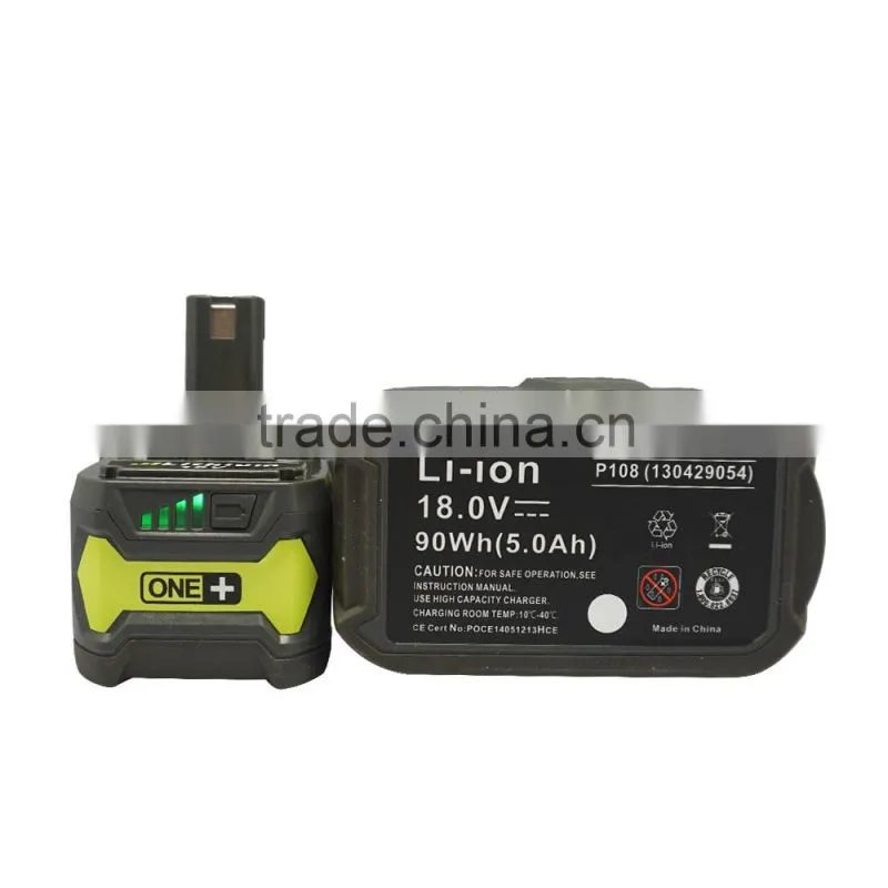 5.0AH One Plus P108 18V Lithium Battery for Ryobi P104 P105 P102 P103 P107 Ryobi Battery