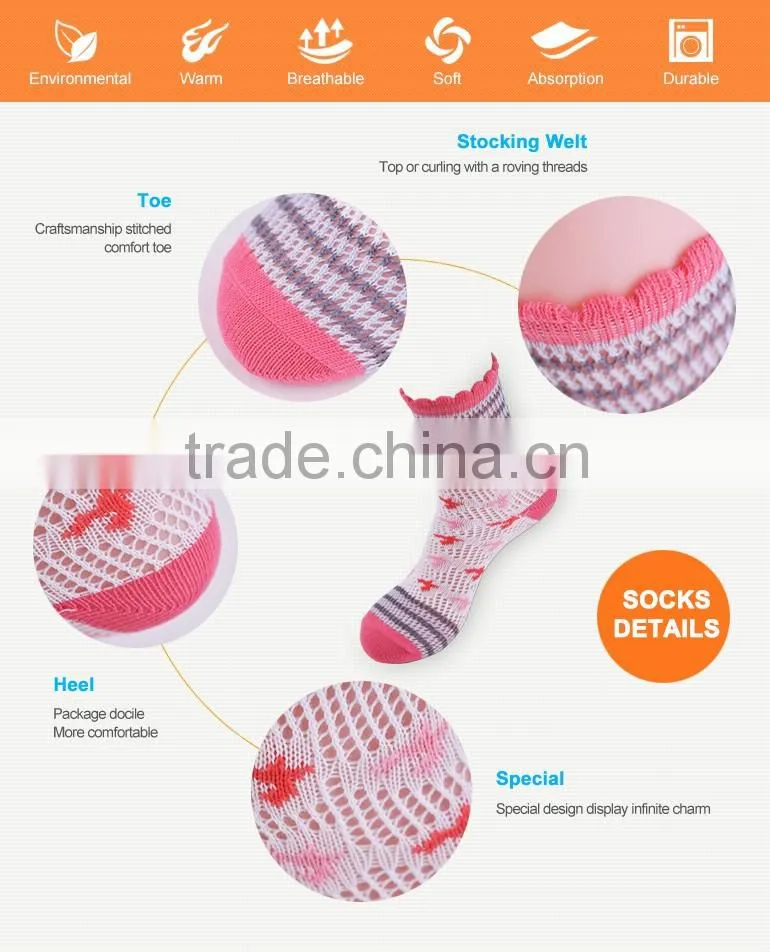 socks wholesale lady jaquard Rumi Socks with pointelle pattern/custom sock