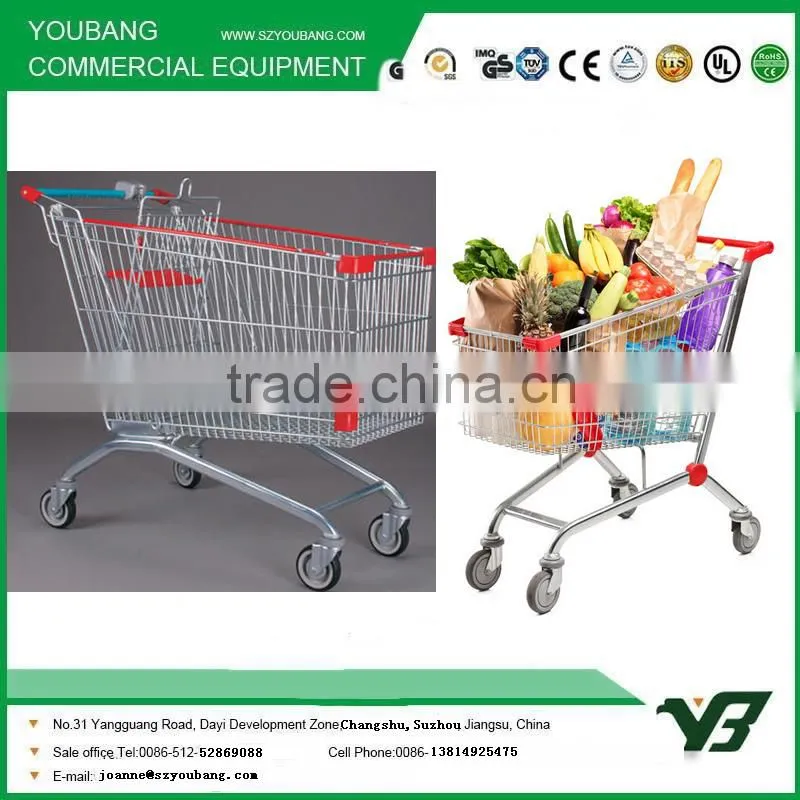 HOT SALE! 130L Russian style double wire leg shopping trolley