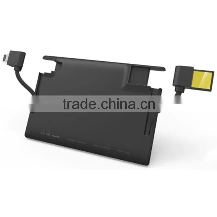 2016 Fashion Ultra-thin Credit Card Size Charging Sync Battery Micro USB Mobile Power Bank
