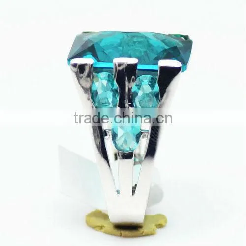 925 Silver Women big stone fashion ring