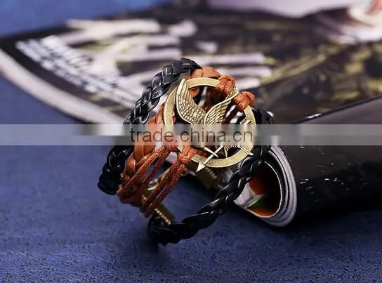 New Hot Jewelry lots Style Leather Cute Charm Bracelet Cuff Bangle Wrap