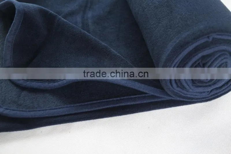 100%Polyester Solid Color Polar Fleece Travel Blanket with Drawstring Bag
