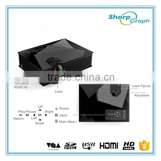 2016 Alibaba China UNIC Miracast Full HD LED Wifi Projector UC46 Mobile Phone Home Theater Projectors