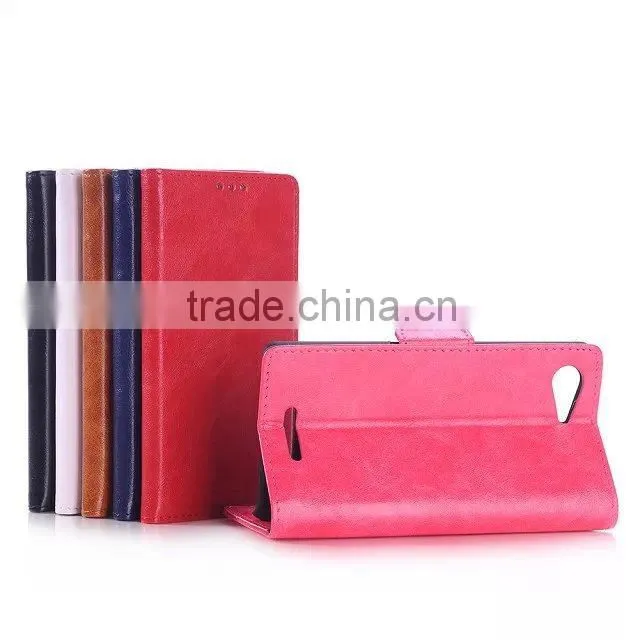 Crazy horse shell covers for Sony Xperia E3