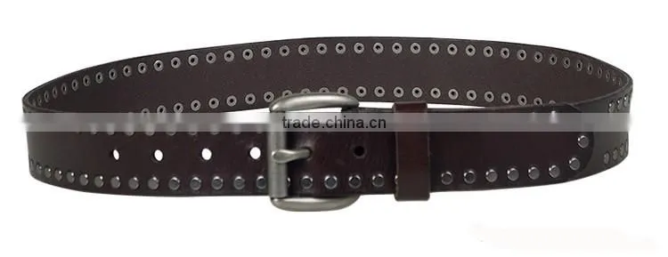 Customized rivets cow leaher belt for men