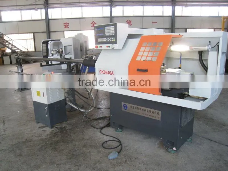 CK0640A small cnc lathe with auto bar feeder, pneumatic collet,CE