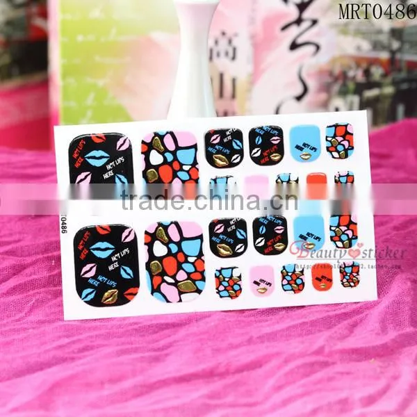Beauty Sticker GMP wholesale popular star 3d toe nail stickers