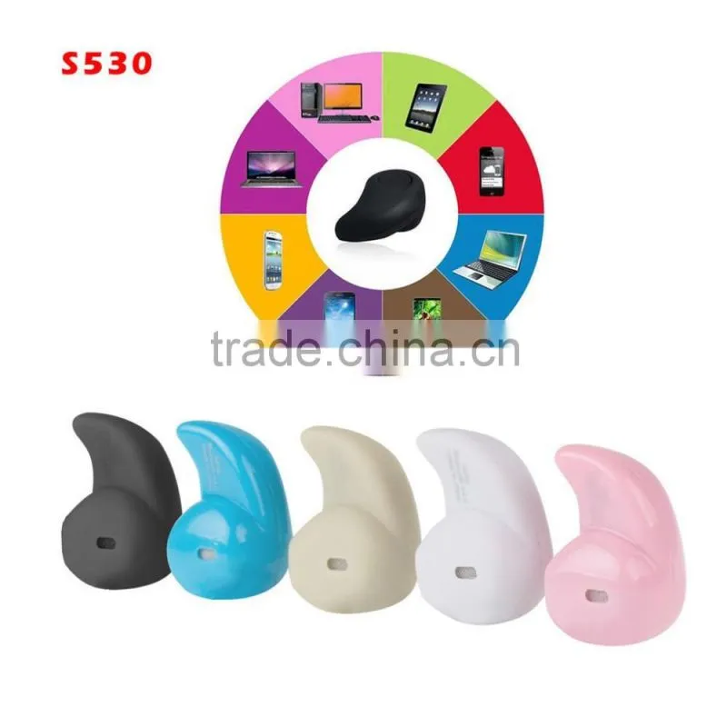 Facotry Wholesale 2016 Most Popular Wireless Bluetooth 4.0 Earbud S530 Mini Invisible Bluetooth Stereo In-Ear