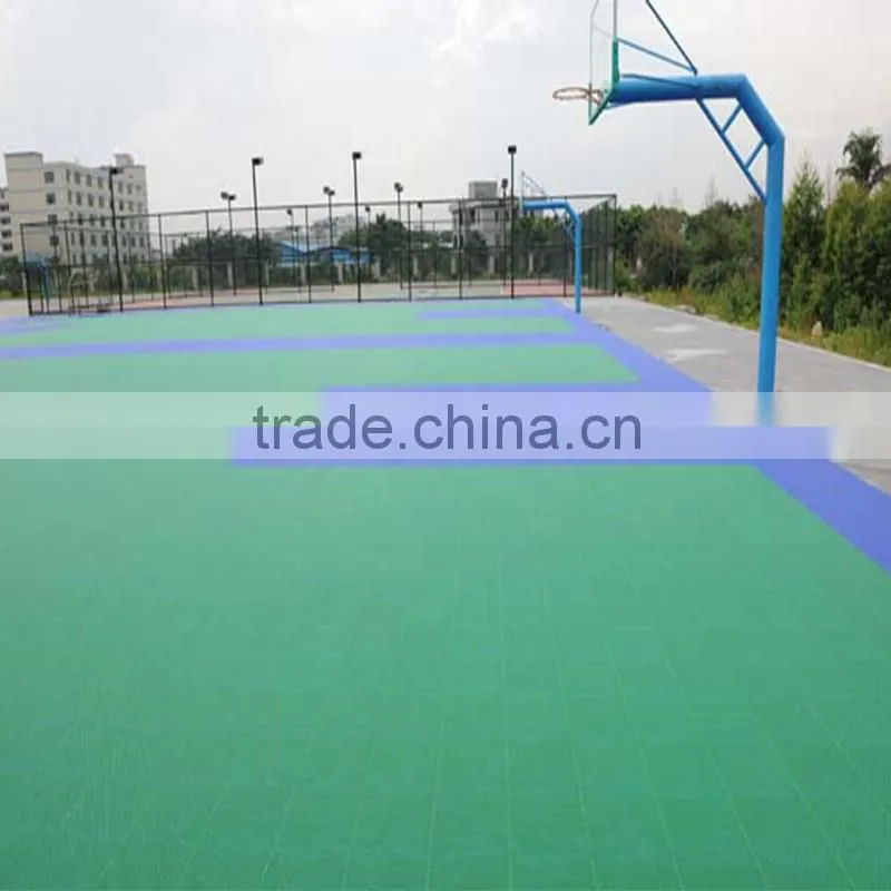 Plastic Type and Simple Color Surface Treatment Sport Flooring for Basketball Court
