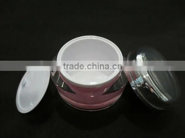 Oval Shaped Acrylic Cream Jar and Lotion Pump Bottle for Cosmetic Packaging