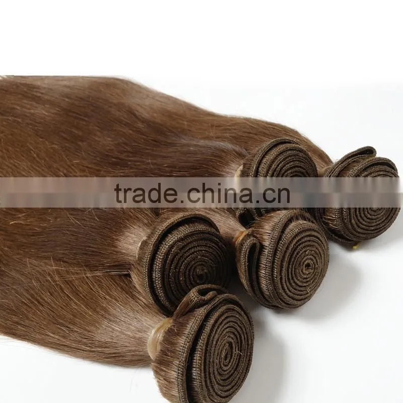 No chemical chocolate color silk straight 100% virgin Brazilian hair for women