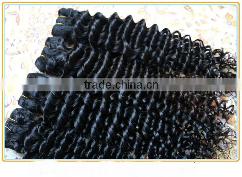 wholesale fashion deep wave unprocessed 100% cheap virgin indian human hair extensions/weft/weaving