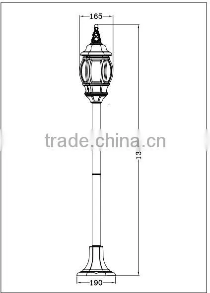 plastic garden lighting pole light/outdoor street post light/garden gate lamp