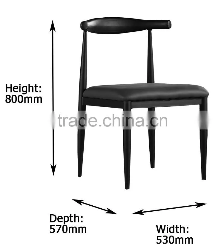 Dining room leather chair metal frame general use