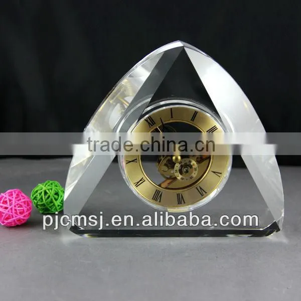 decration gift crystal glass table timepiece