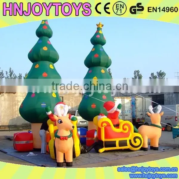 Top quality christmas decoration snowman,lighted christmas fence decoration,christmas foil hanging decoration