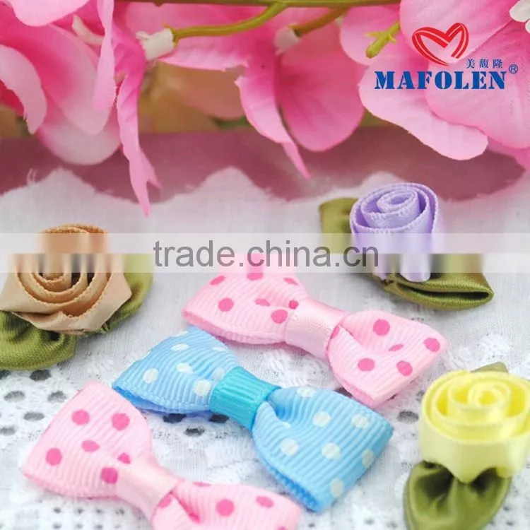factory wholesale cheap ribbon hair bow with elastic band