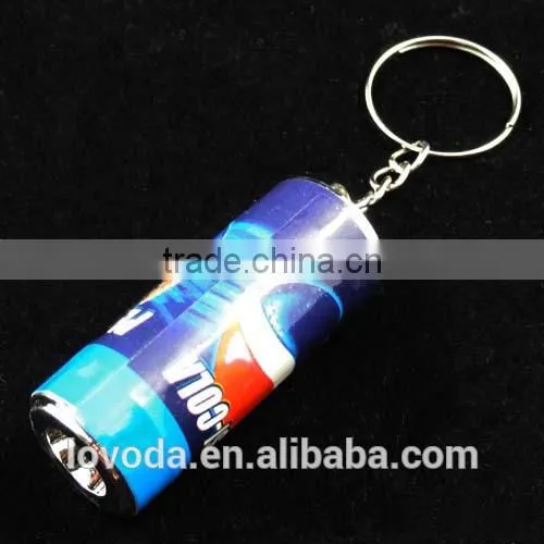 popular round led keychain light/led projector/led flashlight torch for promotion JLP-019