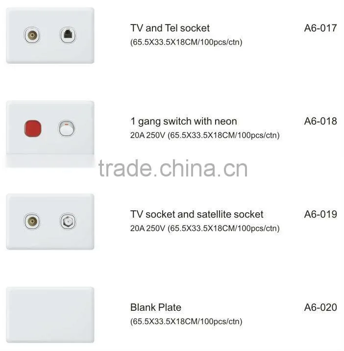 1 gang 1 way Australia Standard Wall Switch